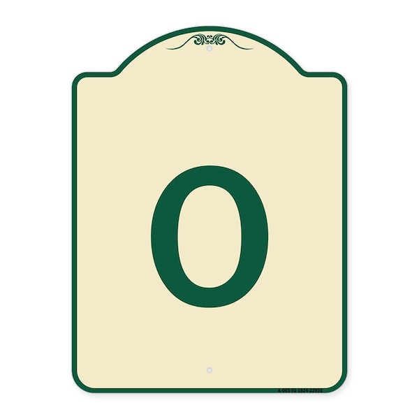 Signmission Designer Series Sign W/ Letter O, Tan & Green Heavy-Gauge Aluminum Sign, 24" x 18", TG-1824-22936 A-DES-TG-1824-22936 - main